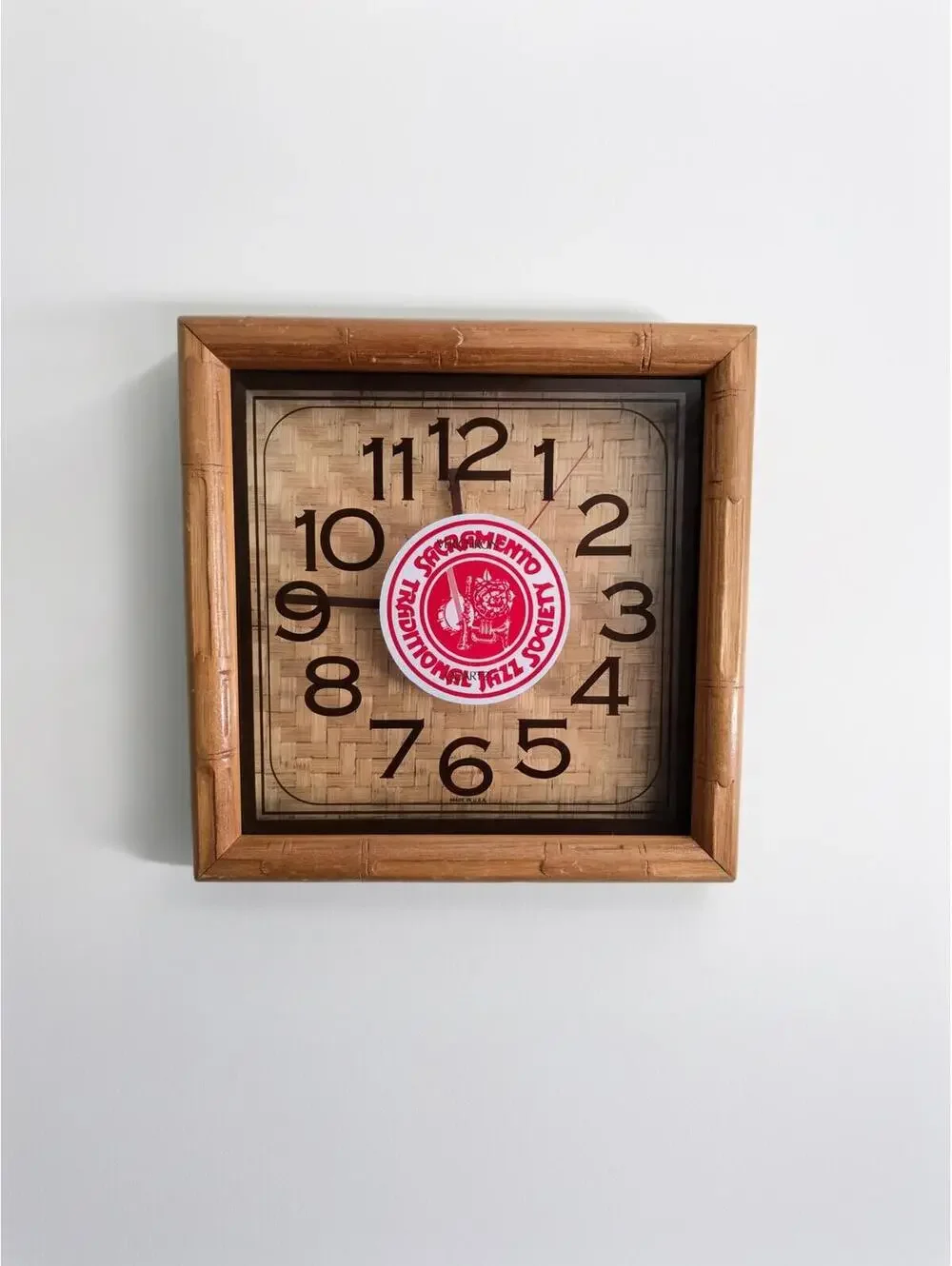 Vintage Sacramento Traditional Jazz Society Wall Clock Retro 70s Mid-Century